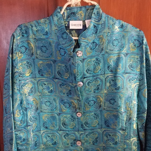 Elegant Chico's Silk/Rayon Top/Jacket - Picture 1 of 3